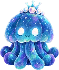The Jelly Queen as a sleepy plush